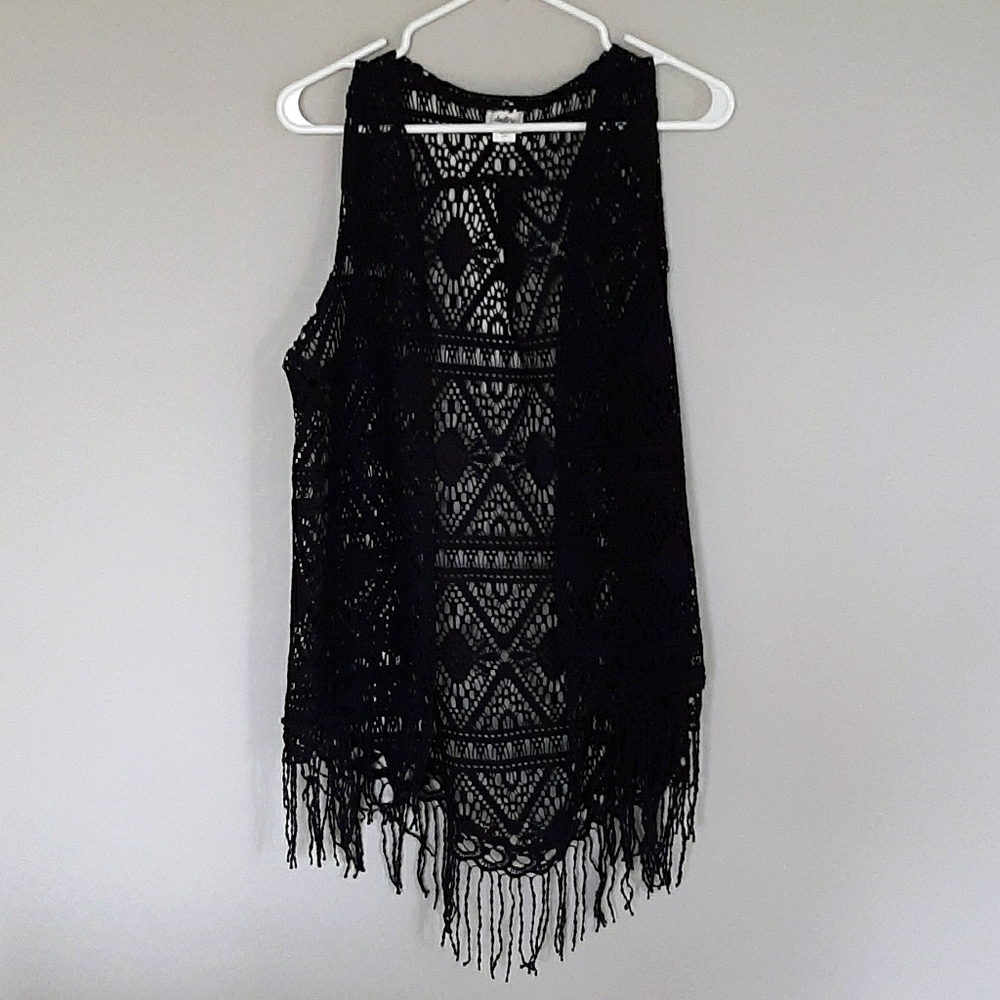 Black Fringe Cardigan